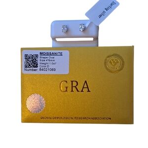 Moissanite Oval 1 CT Earrings with Certificate